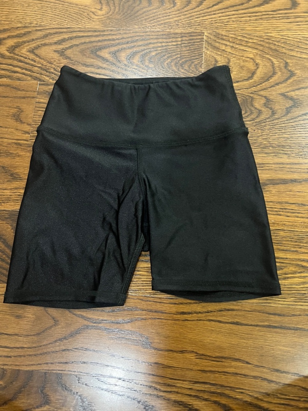 High-Waist Black Performance Bike Shorts